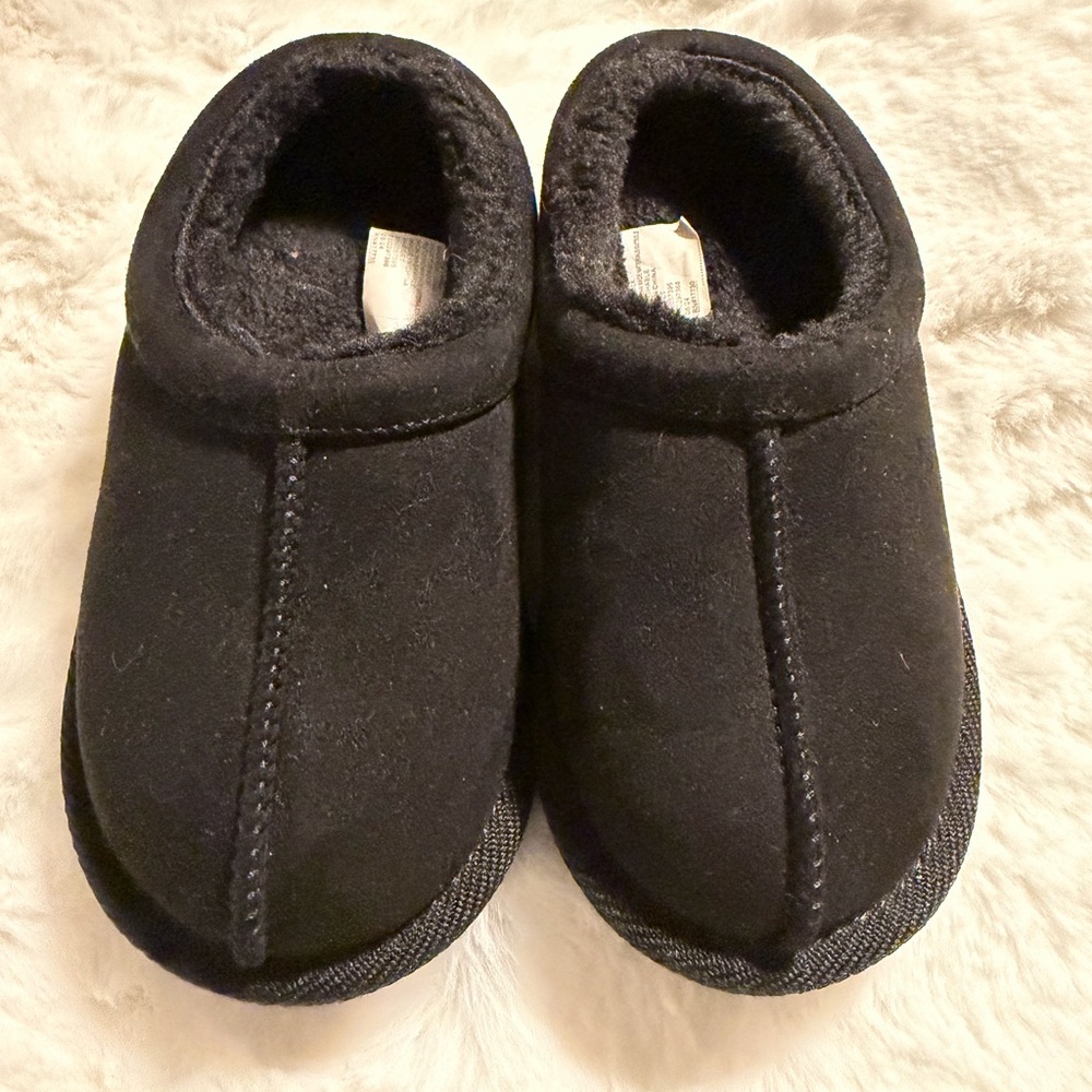 Cozy Black Kids Slippers